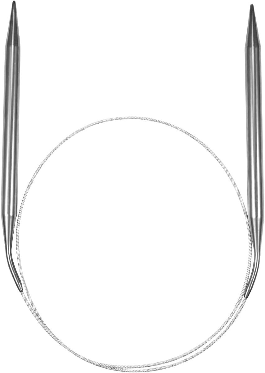 8mm Rondbreinaalden, Verwisselbare Ronde Breinaalden Roestvrijstalen Brei- en Haakbenodigdheden voor Weefliefhebbers (80cm)
