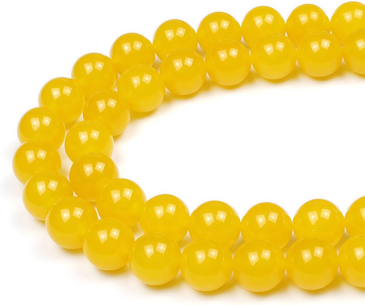 Kralen Gele Jade Ronde Losse Natuurlijke Halfedelsteen Kralen Voor het Maken van Sieraden Armbanden Kettingen