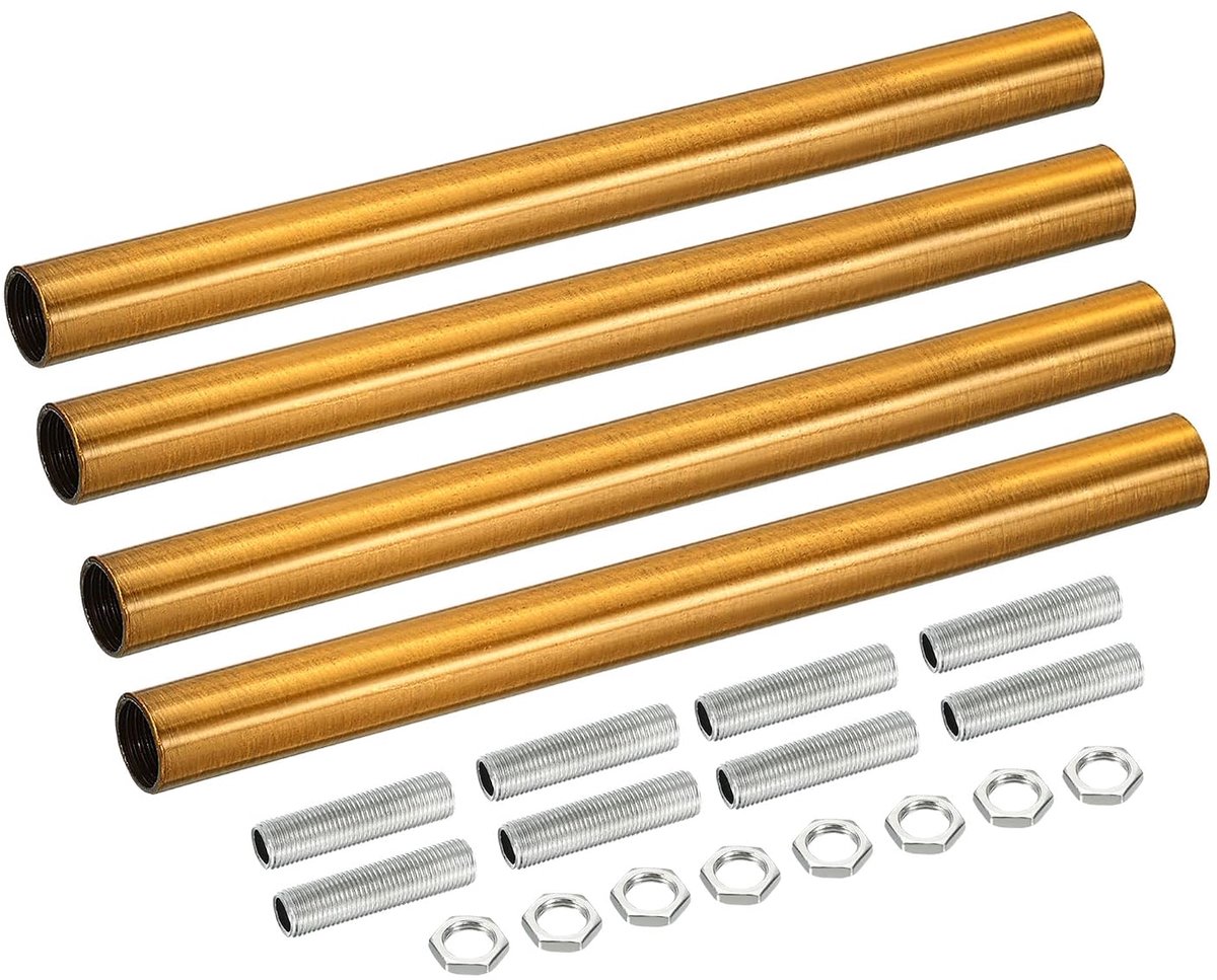 sourcing map Set van 4 verlengstangenset M10 5,91 inch wartelmoer goud brons