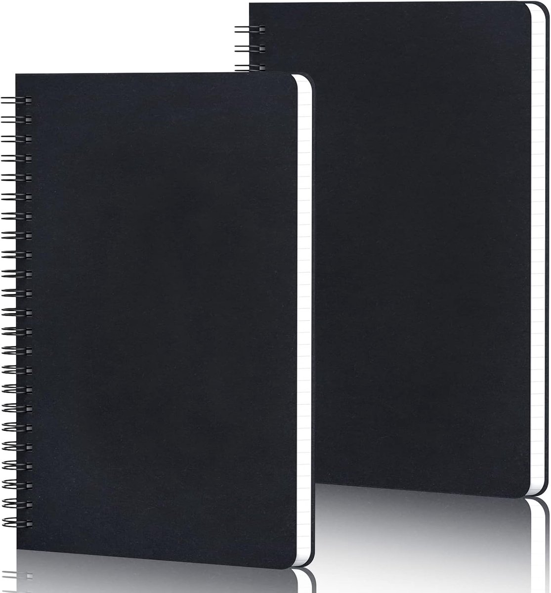 SnelShoppen - Yarotm Notitieboek A5 Geblokt - 2 Stuks Spiraal Notitieboekjes 14x21cm - 100g/m² Geblokt 5x5mm Notitieblok A5 - 60 Vellen/120 Pagina's Z
