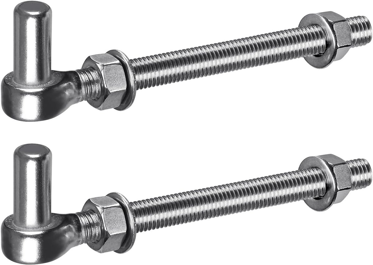 Gate Scharnier M16, 2 stuks Heavy Duty 16 mm haak tot bout pin haak scharnier hanger veldpoort scharnier roestvrij staal metalen tuinpoort hardware voor boerderijpoort/houten hek/oprit, tot 450