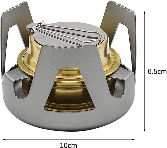 Mini Spirit Burner Ultralight Draagbare Alcoholkachel voor Backpacken Wandelen Outdoor Campingkachel voor BBQ Koken (Grijs) van MINI — afbeelding 5