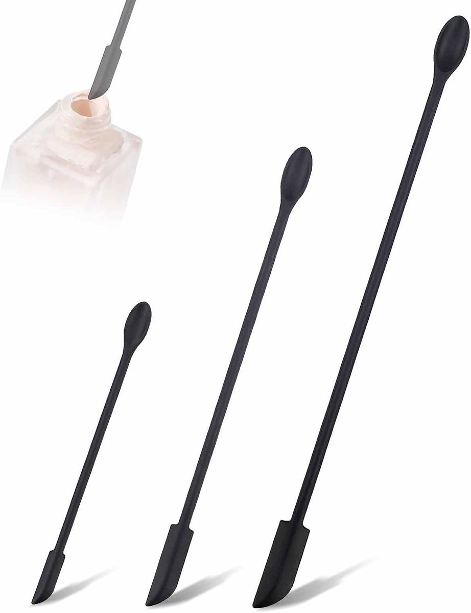 3 STKS Mini Siliconen Jam Spatel, Kleine Lepels en Pot Schraper Set voor Make-up Smalle Fles, Lange Handvat Krijgen Laatste Drop Van Voedsel Flessen