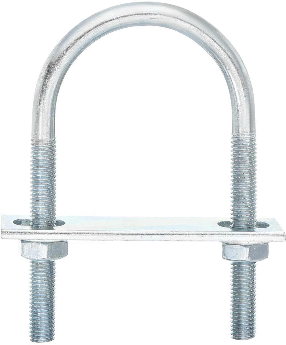 U-bouten, 6 sets binnenbreedte 50 mm lengte 100 mm M8 U-bouten van verzinkt koolstofstaal met moeren en platen, voor aanhangers en boten
