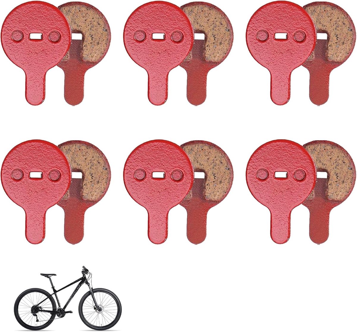 12 stuks fietsremblokken, schijfremblokken compatibel met elektrische step, loopfiets en fietsen, halfmetalen kunsthars, remblok voor mountainbike