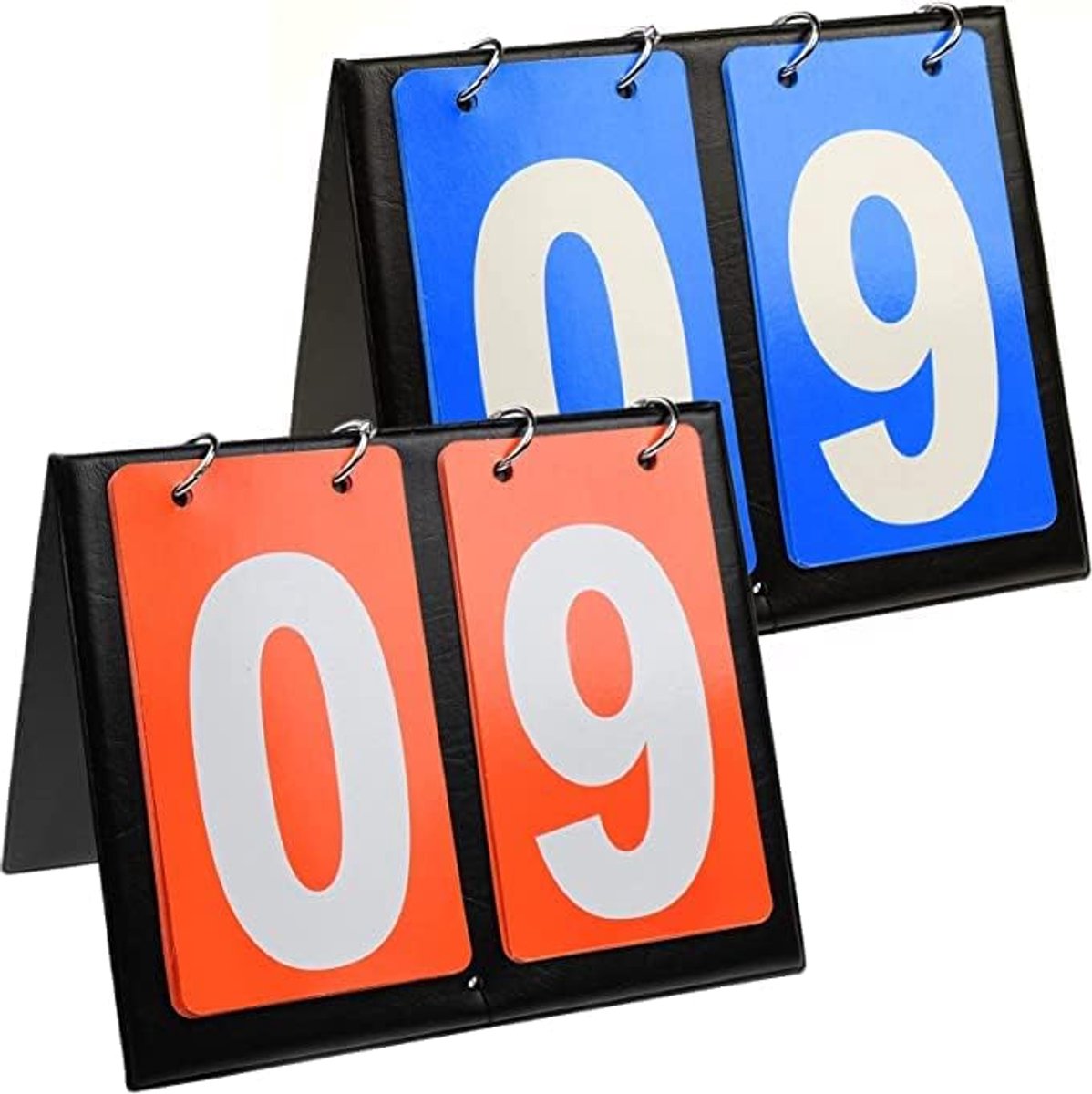 2 Digit Flip Sport scorebord, digitale teller, 2 stuks wedstrijdbord, handmatig, draagbare scorebord, puntenteller, sportbord voor basketbal, tafeltennis, voetbal, badminton, honkbal