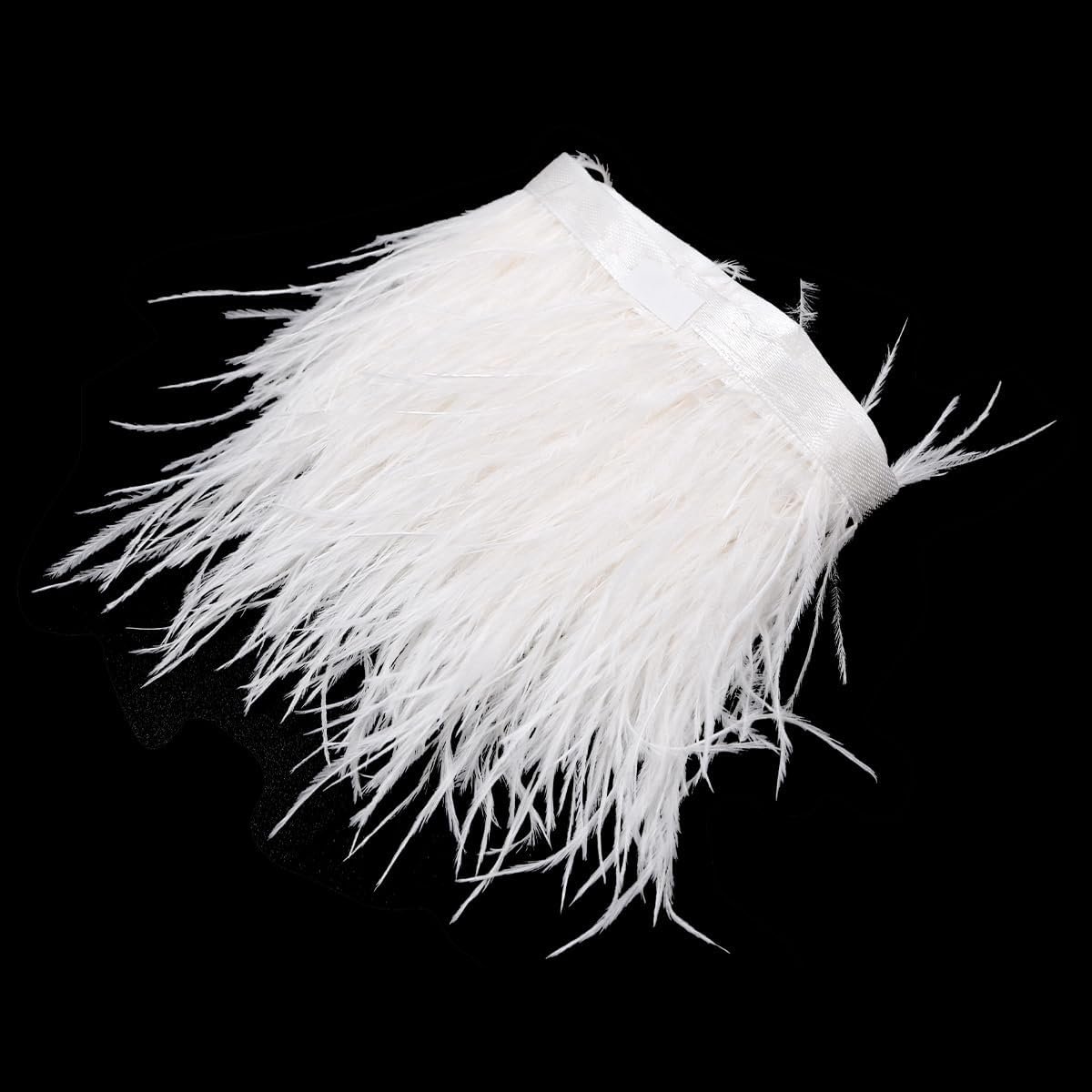2 yards natuurlijke zachte struisvogelveren, franje boord, band voor het naaien van kleding, decoratie, knutselen, kleding, bruiloft, decoratie, naaien, knutselen, 10-13 cm (wit)