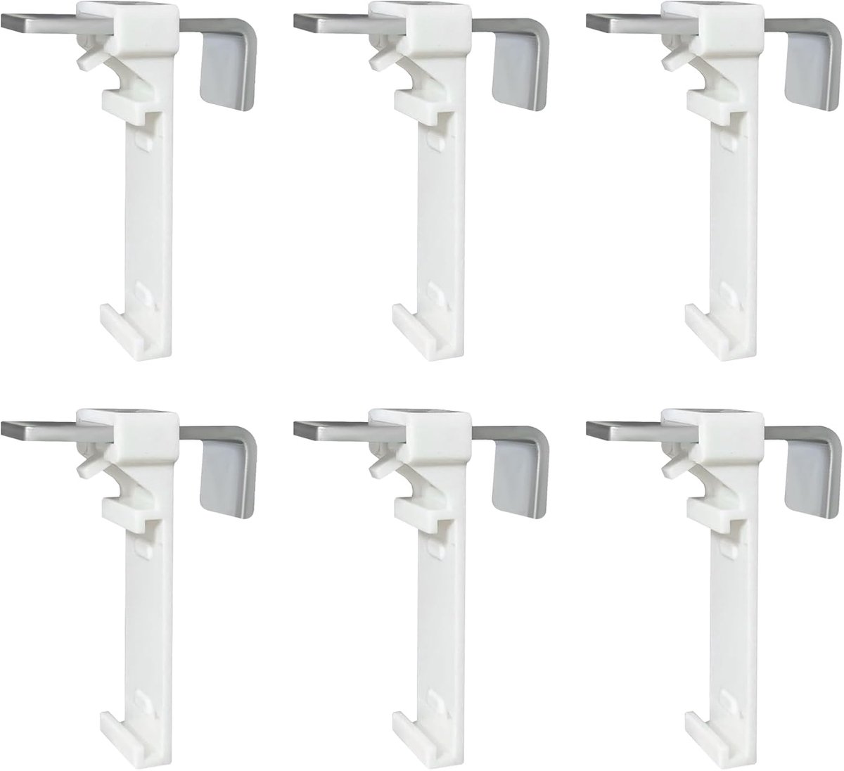 6 stuks klemhouders voor Klemmfix rolgordijn, dubbel rolgordijn, duorolgordijn zonder boren om te klemmen en te lijmen, als accessoire reserveonderdeel voor bevestiging aan vast pvc-venster