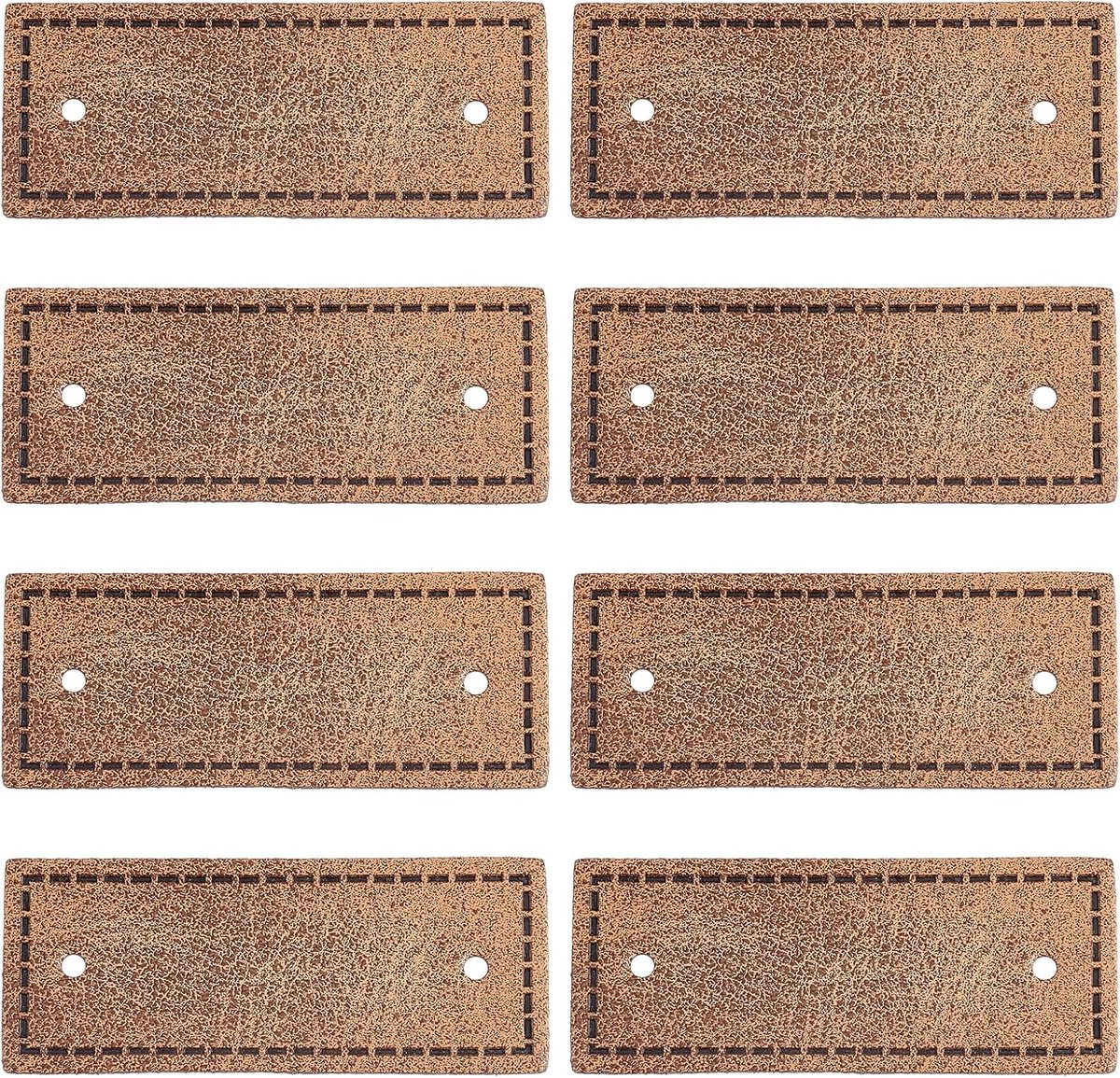 50 Stuks Lege Lederen Tags PU Label Tags 50x20x1mm Rechthoek Lederen Tag Met Gat Kameel Kleur Lederen Handgemaakte Tags Knop Voor Jeans Tassen Schoenen Hoed DIY Ambachten Accessoire