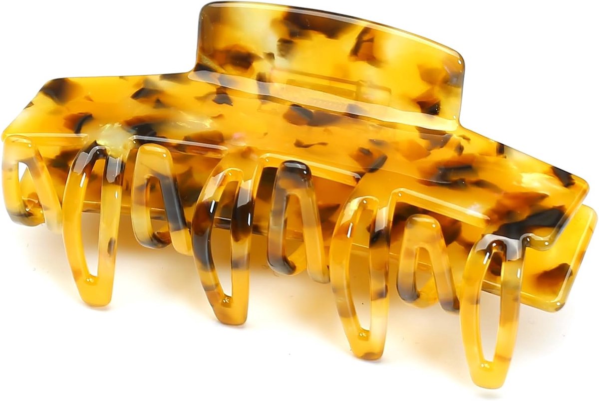 vierkante haarklem mooie dames haarspeld hoofdtooi elegant haaraccessoire 1 stuk (9,8 cm x 4,2 cm, geel)