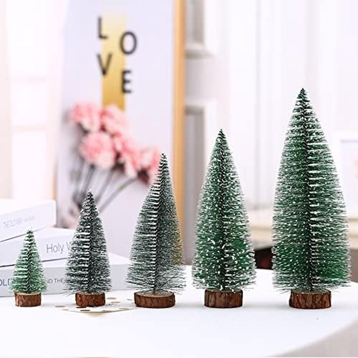 Kunstkerstboom Decor mini van 10-30 cm Nieuwjaar Diy Kerstboom Pijnboom Kerst Desktop Ornamenten Santa Claus Decoratie Navidad (Color : A)