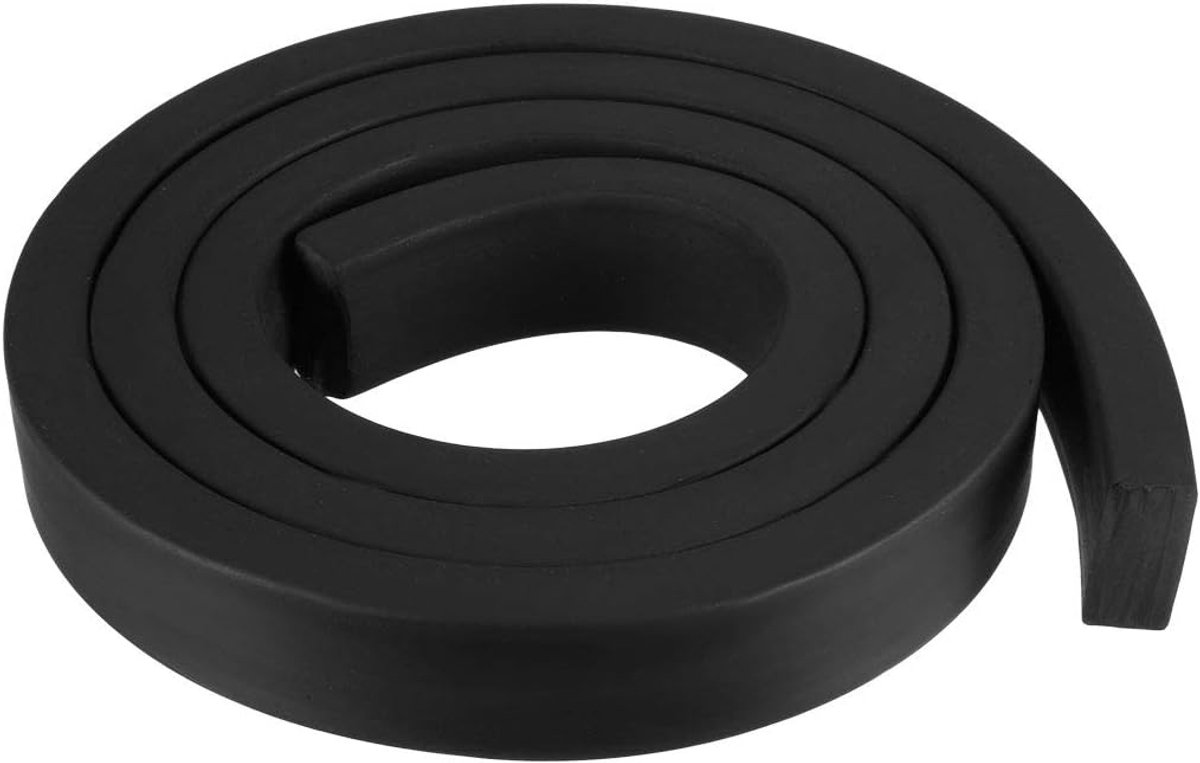 sourcing map Rubberen afdichting, rubberen strip, massieve rechthoek 20 mm breed, 10 mm dik, 1 meter lang, zwart
