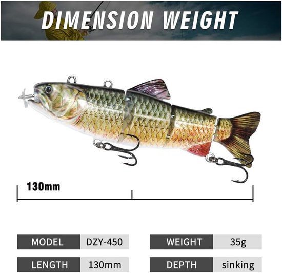 ods kunstaas Robotisch Zwemaas USB Oplaadbare LED Light 4-Segement Multi Jointed Swimbait Inteli Zelfrijdend Elektrisch Vissen Tackle — afbeelding 2