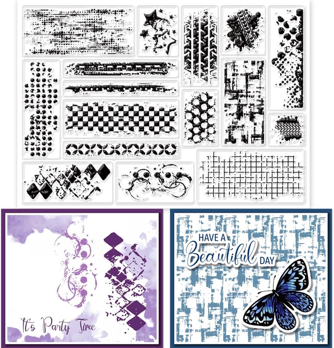 Graffiti Achtergrond Siliconen Clear Stempels Mozaïek Patroon Inkt Mark Vlek Achtergrond Transparante Siliconen Stempels Voor Kaarten Maken Scrapbooking Fotoalbum Decor
