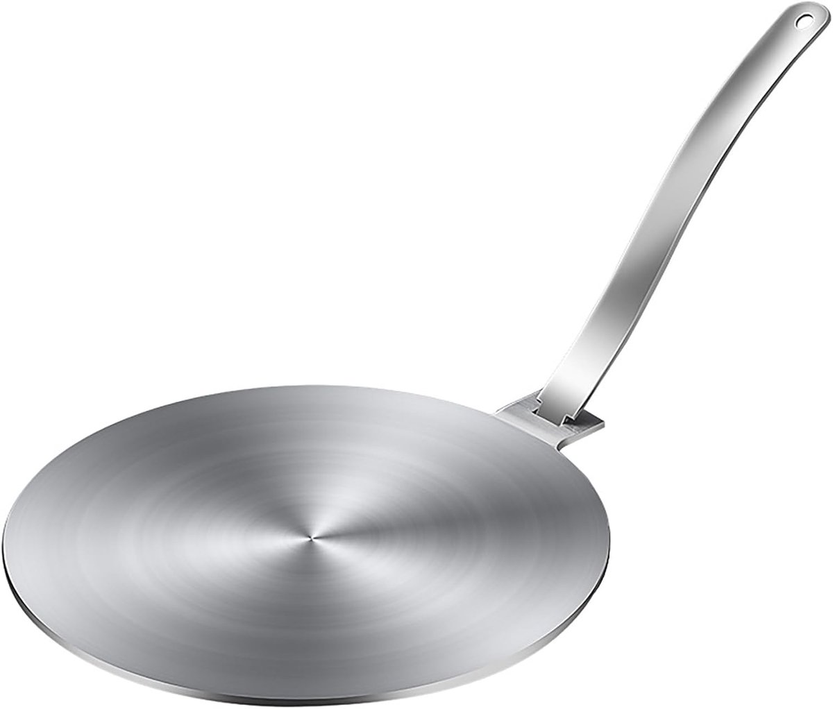 28cm/11'' Inductieplaatadapter, Roestvrij Stalen Inductiekookplaat Converterplaat, Gelijkmatige Warmteverdeelplaat voor Inductiekookplaat/Elektrisch Gas Glazen Fornuis met Afneembaar