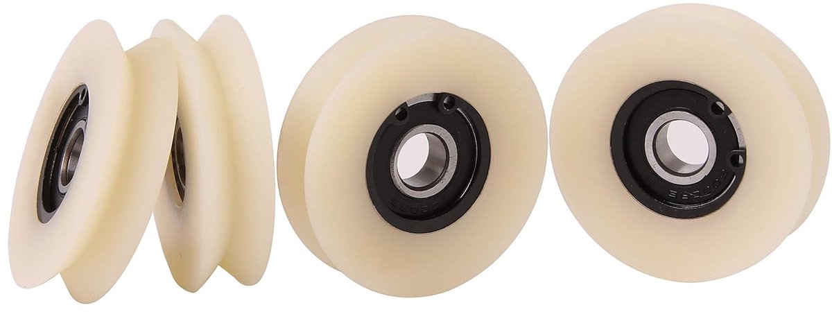 4 stuks nylon polyamide wielen met 90 ° wiggroef, wielen voor lineaire geleiding, V-50 mm-10 mm, 4 stuks
