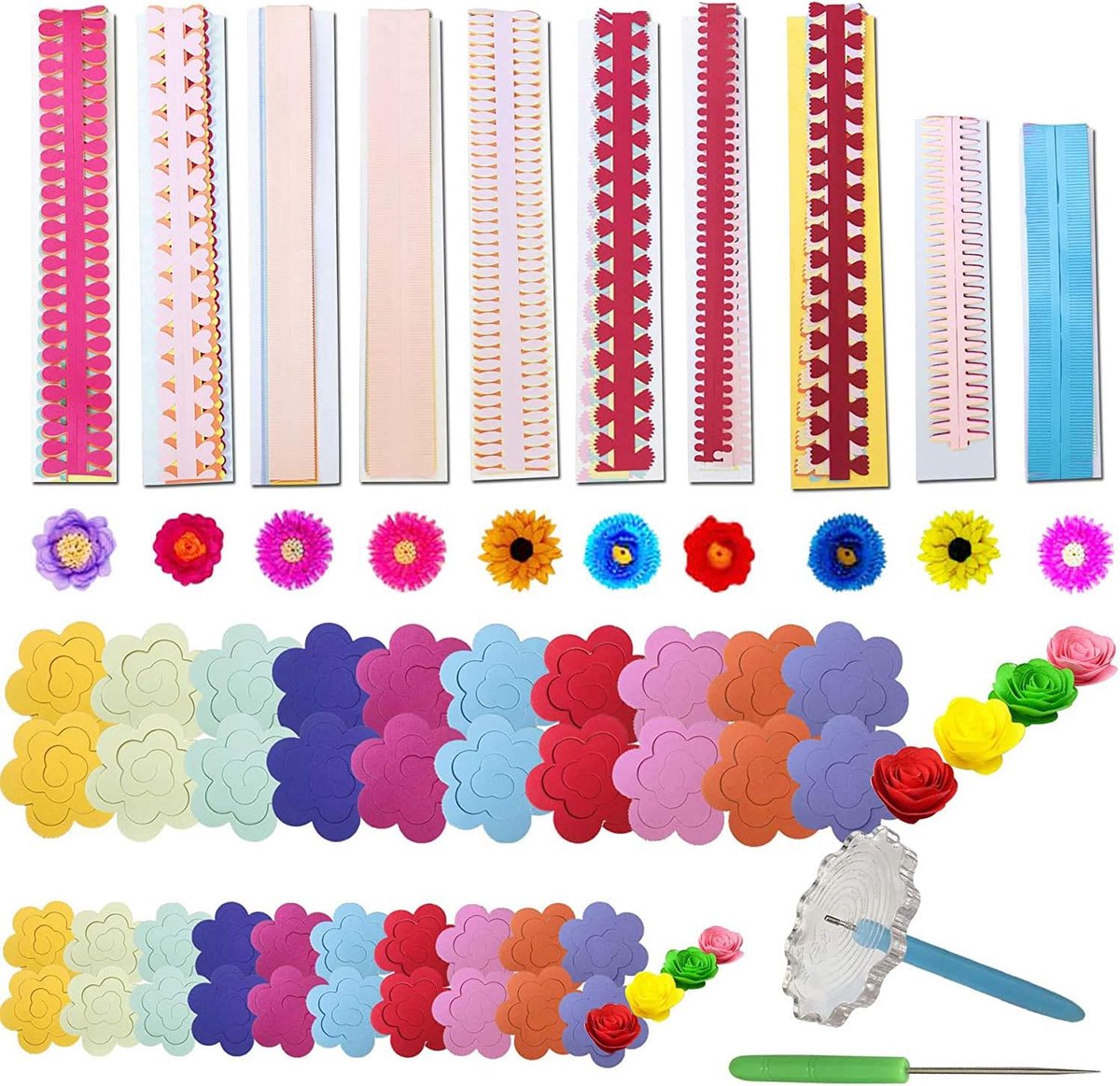 143 STKS Papieren Quilling Stroken Bloemen Ontwerp Set Quilling Bloemen Papier Handgemaakte Bloemontwerp Papieren Kunst Quilling voor Ambachten, Huisdecoratie