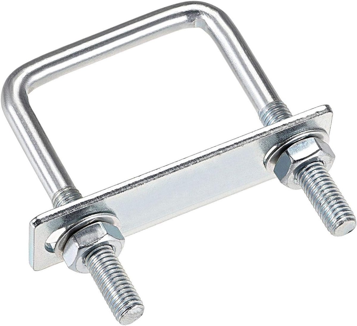 U-bouten, 50 mm, binnenbreedte koolstofstaal M8 met moeren, frameplaat, ronde sluitringen