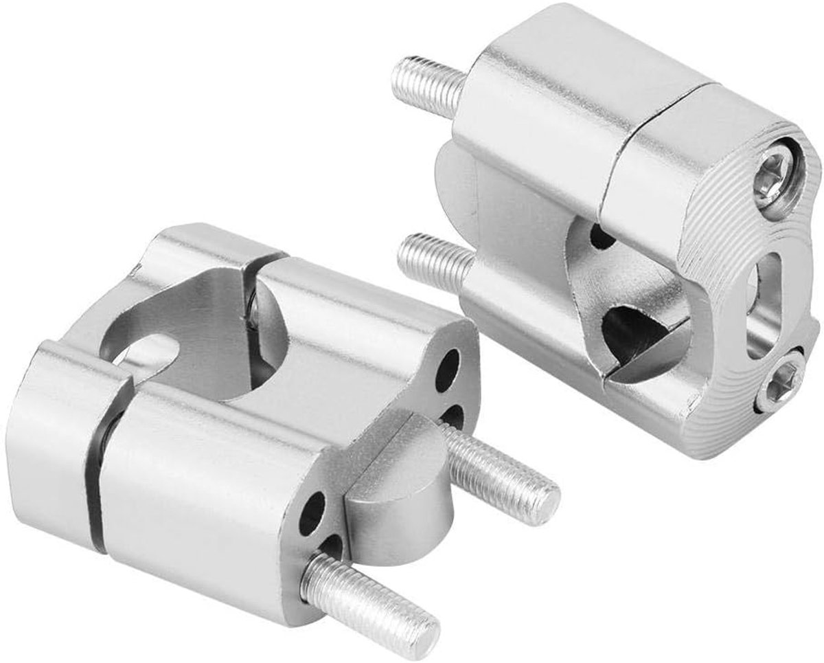 Motorfiets stuur riser mount klem adapter - 22 mm / 28 mm 1/8 inch 7/8 inch CNC aluminiumlegering (zilver)