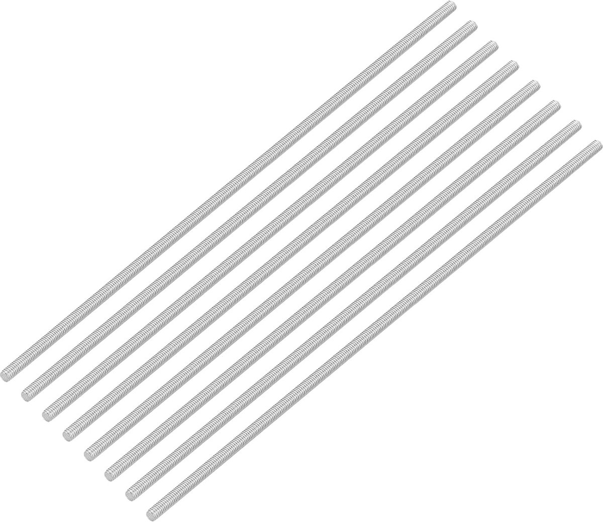 8 stuks draadstangen, M3 x 150 mm roestvrij staal 304 klinknagels stang rechtse schroefdraad M3-0.5 voor montage van meubels en machines