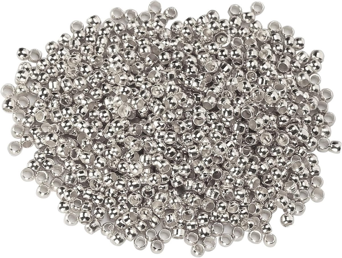 Kralen, Prachtige Vakmanschap Ronde Spacer Kraal Sieraden Maken Stop Kralen Eenvoudig Te Gebruiken voor Ketting Armband DIY(Zilver)