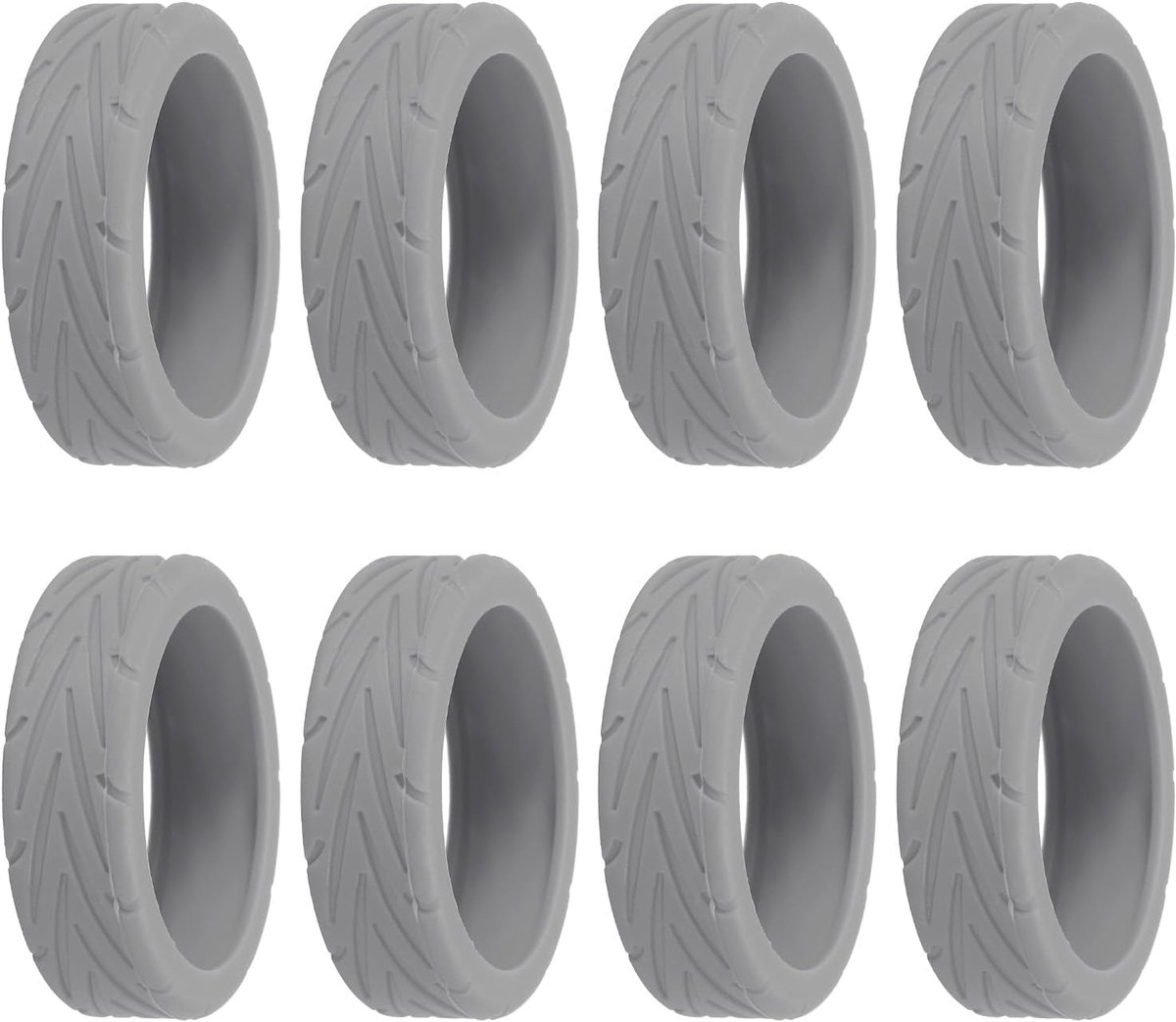 Bagage wielhoezen, 8 stuks bagagewielbeschermers, siliconen koffer, wielhoezen voor de meeste 8-spinner wielen zwenkwielen, grijs