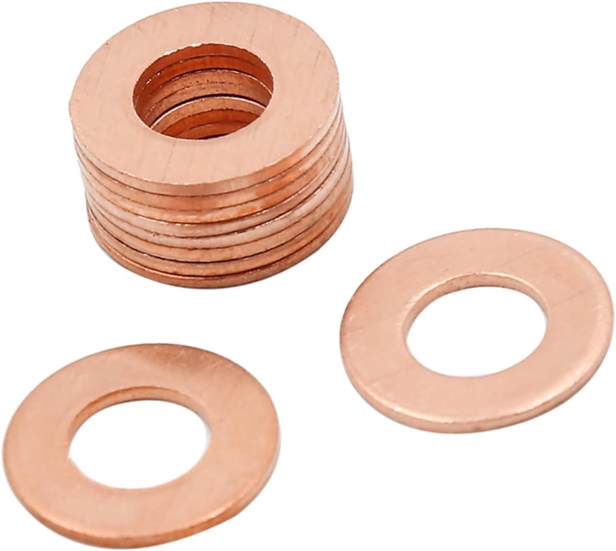 ABSOPRO 10 stuks koperen schijven platte afdichtingsringen 7 mm binnendiameter koper toon artikelvervanging