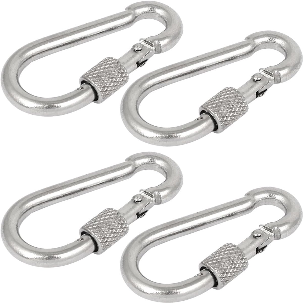 4 stuks karabijnhaken, karabijnhaak van aluminiumlegering, karabijnhaak met schroefsluiting, multifunctionele karabijnhaak, verbindingssleutel, rugzak, tent, touw, drinkfles enz