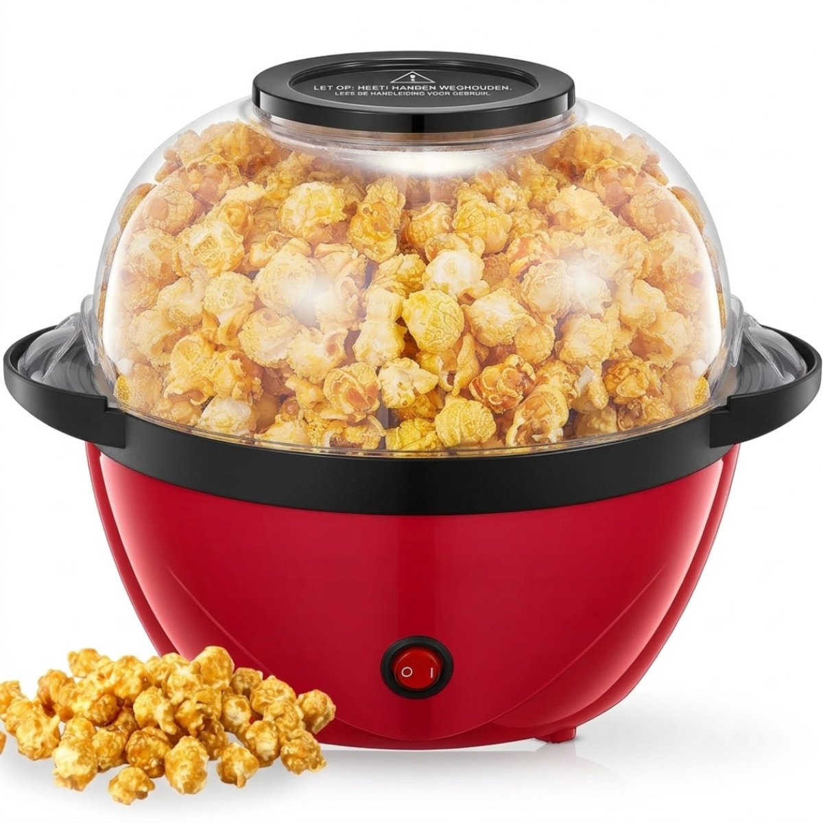 LNMsolutions® Popcorn Machine - Popcornmaker - Popcorn Maker - Rood - 27cm x 25cm x 15cm