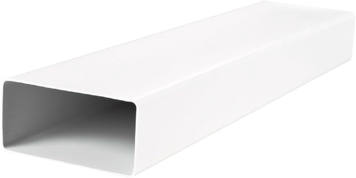 Vlak kanaal 90x220mm PVC ventilatiekanaal 0,5 m lang plat luchtkanaal rechthoekig plat kanaalsysteem PLASTIVENT buisverbinding, 90x220 mm/50 cm (vlak luchtkanaal, 90x220 mm/500mm)