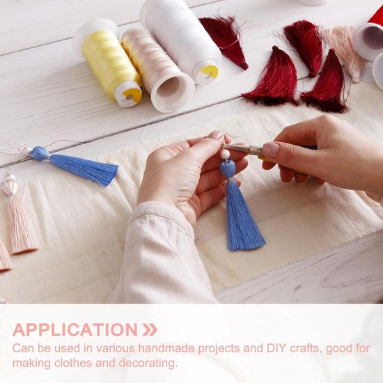 5 yards 10 cm ketting franjes trim kwasten naaien trim franjes polyester trim band voor naaien doe-het-zelf handwerk kleding lamp decoratie, rood — afbeelding 4