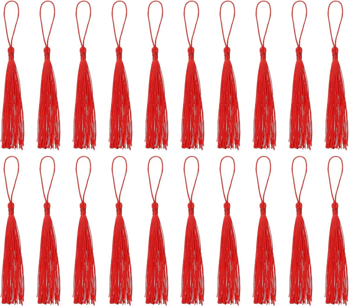 30 stuks 13 cm zachte en zijdeachtige kwasten voor sleutelhangers knutselen accessoires rood