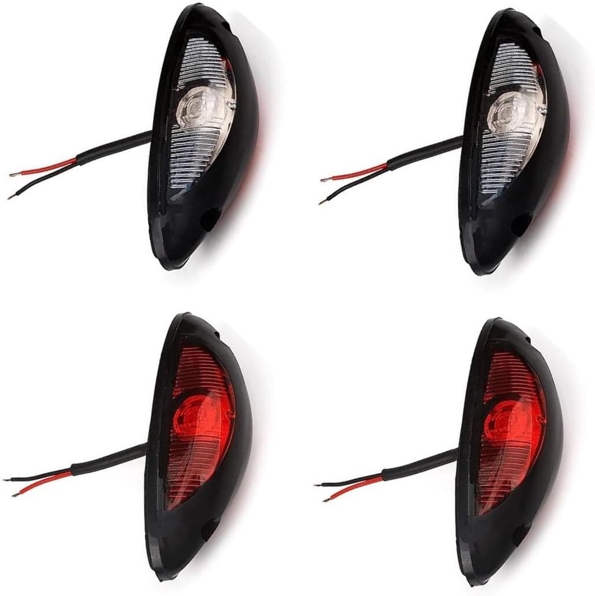 4 x verticale markering rode led-lichtketting wit 12 V 24 V voor vrachtwagen, aanhanger, caravan, camper, bus