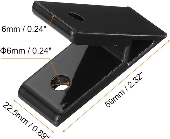 2 stuks 45 graden hoek aluminium beugels voor profielen, verbindingsverbindingen voor profielen uit de 3030 serie (zwart) — afbeelding 5
