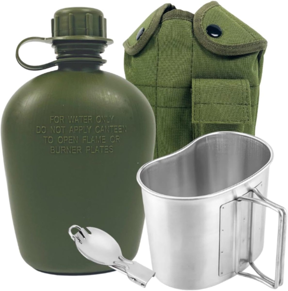 1 Quart Outdoor ketel Kantine Kit met aluminium cup en cover voor wandelen kamperen