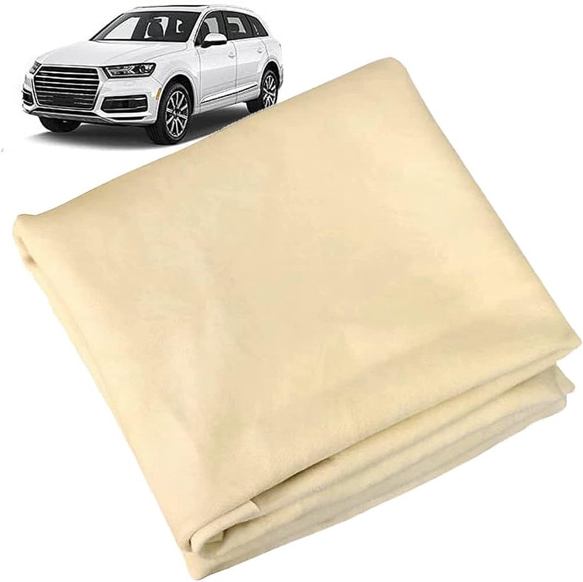 60 x 90 cm – natuurlijk hertenleer reinigingsdoek, 1 autohertenlederen handdoek, super absorberende en sneldrogende leren autodoek