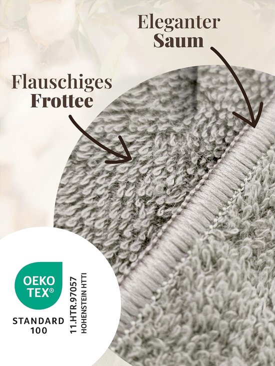 Badjas voor dames, 100% katoen (340 g/m²) met capuchon, extra lang, Oeko-Tex, wollige badjas, saunajas, ochtendjas, huisjas — afbeelding 3