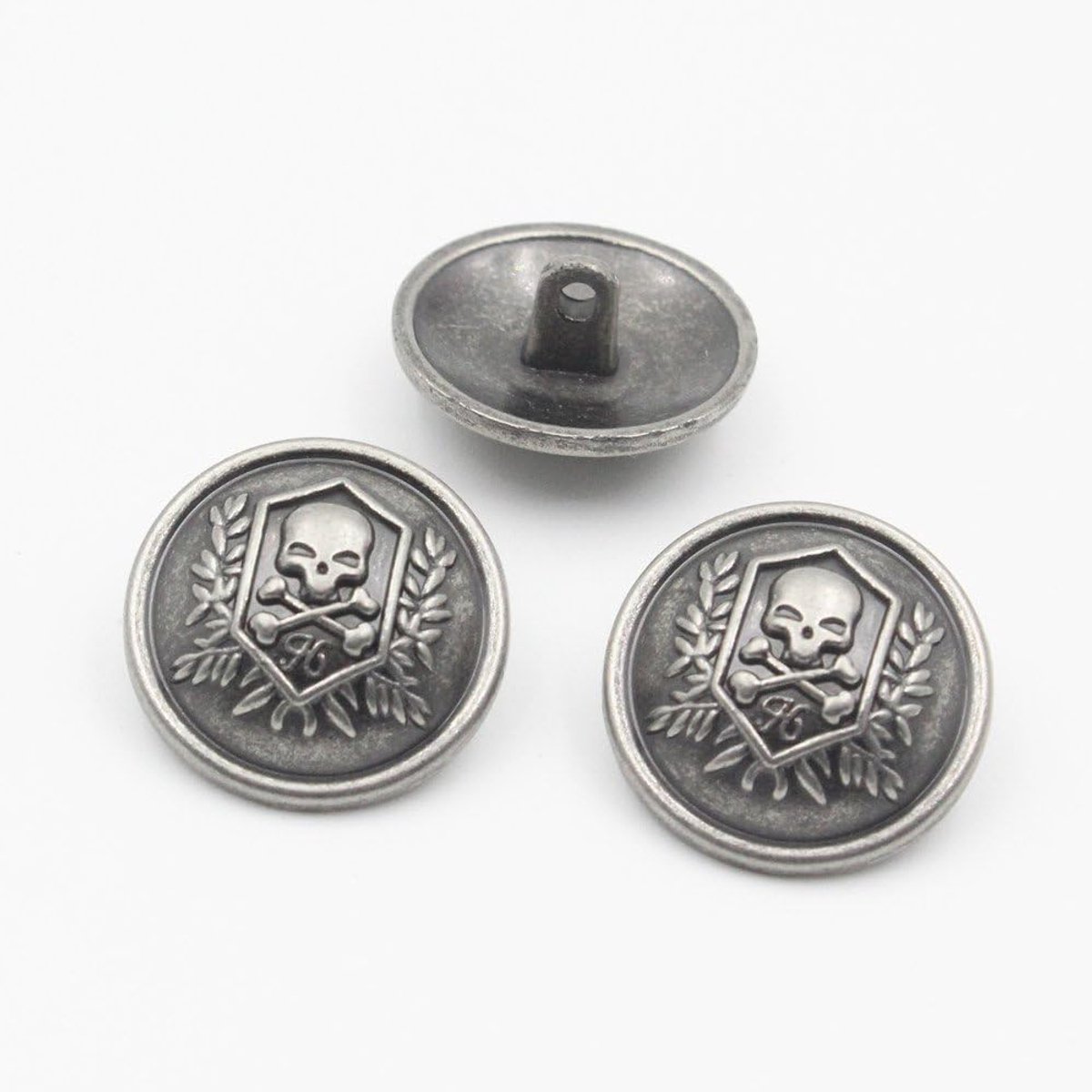 Knopen – metalen naaigaren, rond, knoopvormig, set voor blazer, kostuums, jas, uniform, jas (20 mm)