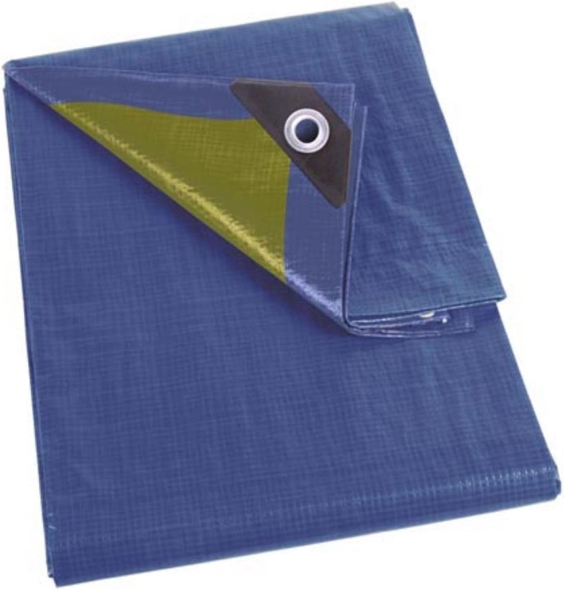 Afdekzeil tarpaulin 12 x 15 m, waterafstotend polyester 110 g/m², rechthoekig zeil met 54 oogjes en versterkte hoeken, voor tuinmeubelen, hout, trailer, blauw groen