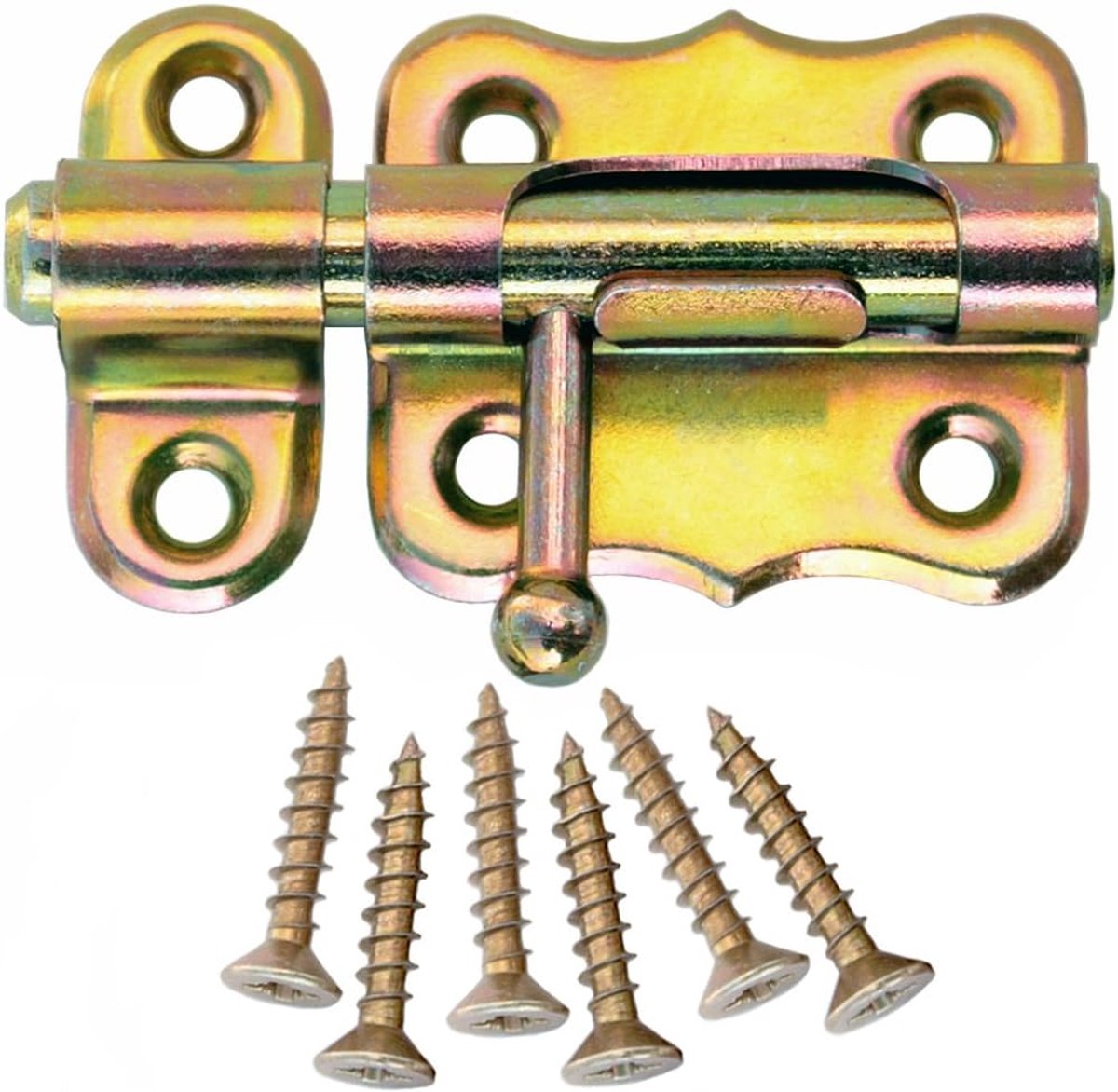 deurgrendel slotgrendel meubelgrendel schuifgrendel 40 mm geel verzinkt