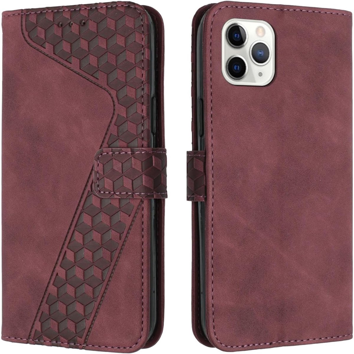 Hoesje voor iPhone 11 Pro Max, Telefoonhoesje Hoes Leer met Pasjeshouder, schokbestendig Wallet Case voor iPhone 11 Pro Max (rood)