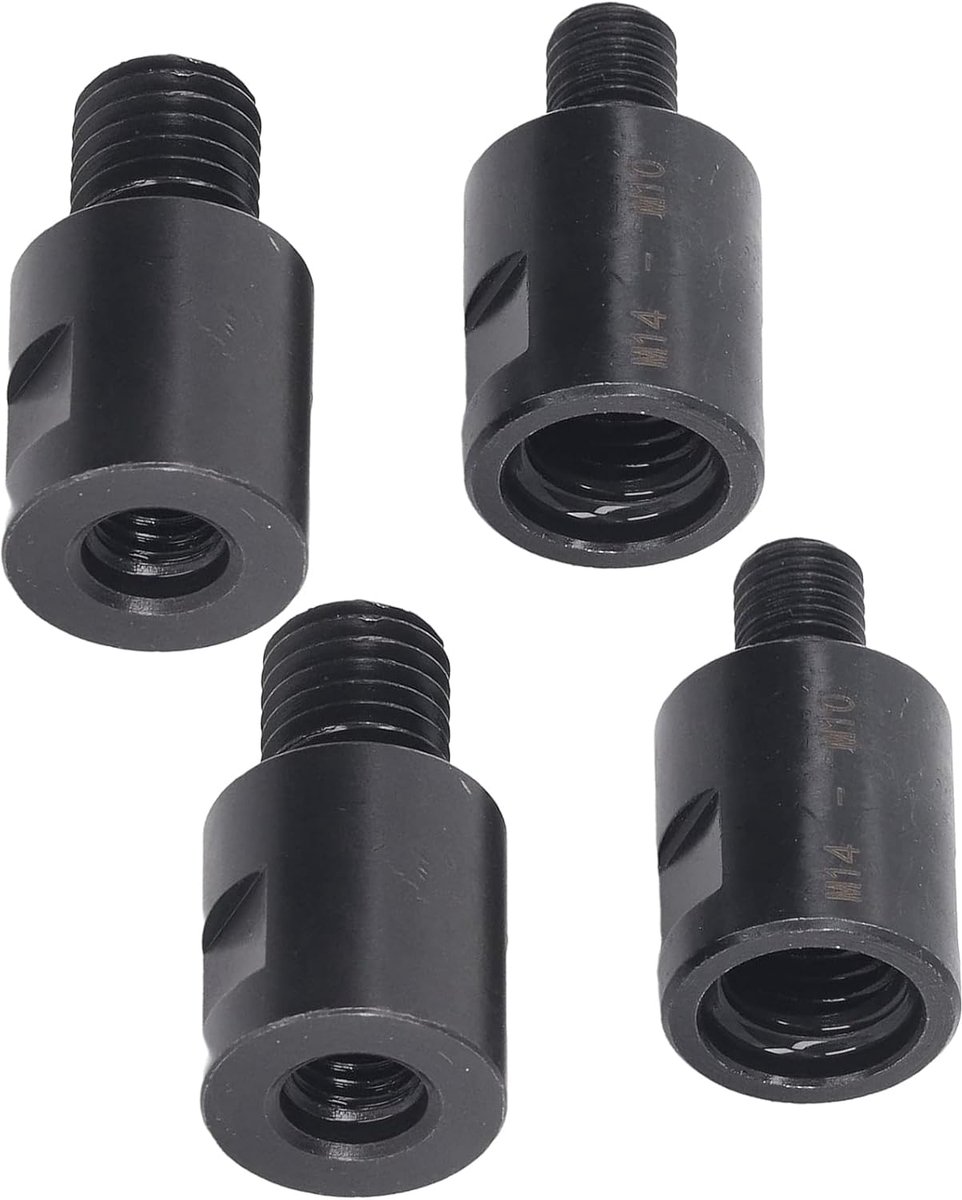 4 stuks schroefboor-adapter M10 naar M14 en M14 naar M10 verlengstang-converter, kernboor-opsteekadapter voor gatenopener-haakse slijper, adapter elektrisch gereedschap, accessoires