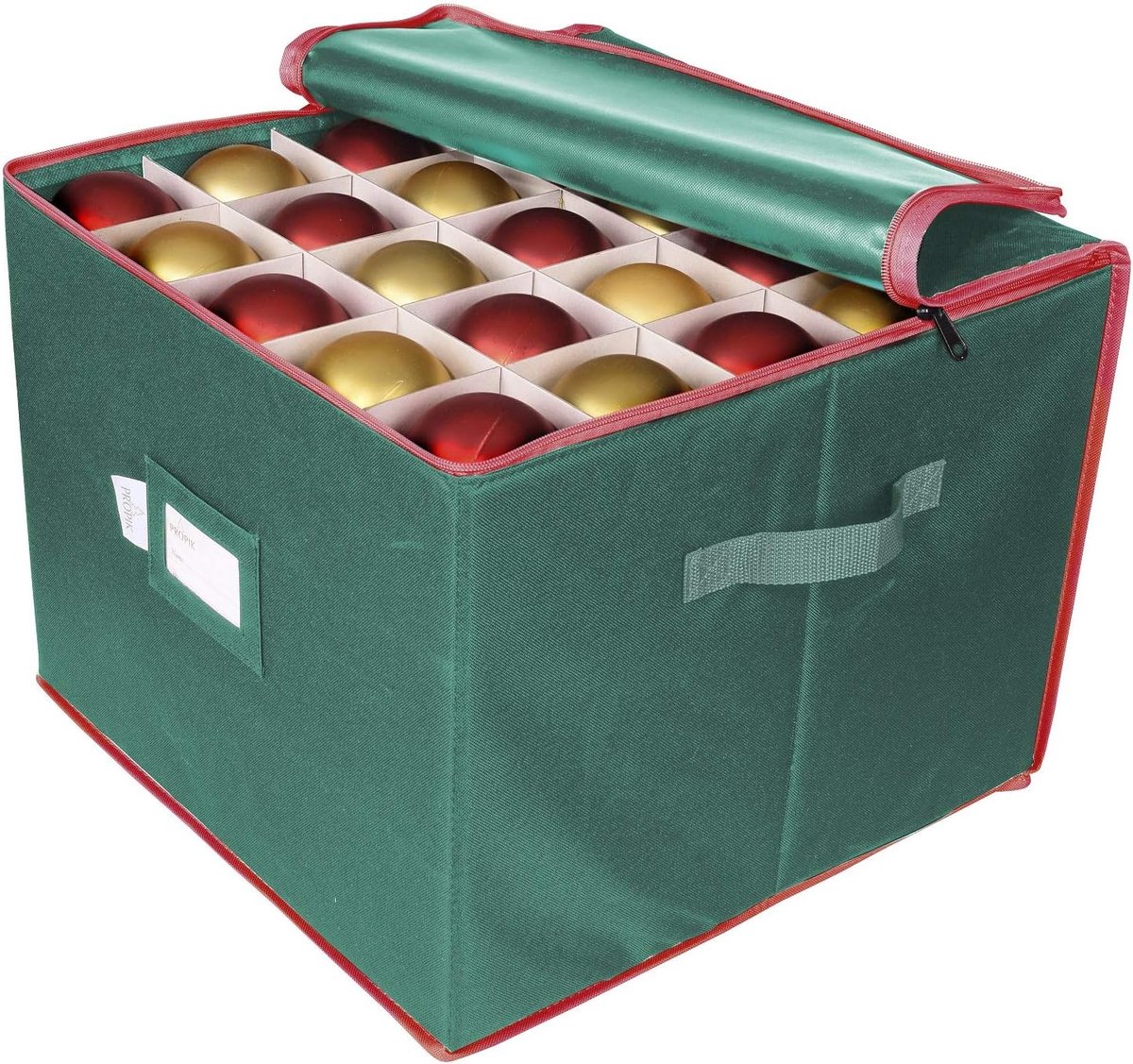 Holiday Ornament Opbergdoos Organizer Borst, Houdt tot 75 Ornamenten Ballen Verdeeld Op 3 Trays met Dividers om Duurzame 600D Oxford Materiaal Organiseren