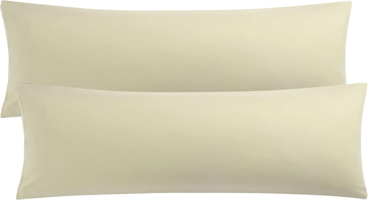 Kussenslopen, 100% microvezel, overtrek voor zijslaapkussen, 50 x 160 cm, hoofdkussensloop, lang, decoratieve kussenhoes met hotelsluiting, kaki
