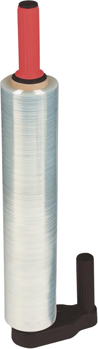 140774103 HANDROLLER voor stretchfolie, geschikt voor rollen-kerndiameter van 50 mm, zwart/rood