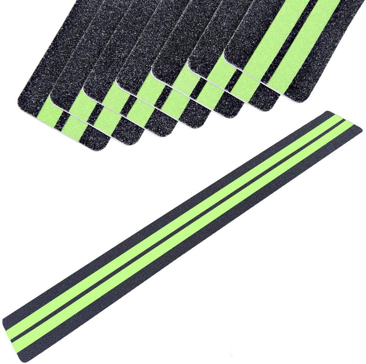 Tape - Premium 15 voorgesneden strips, 80 Grit anti-slip zelfklevende grip en voorkomt risico voor trappen of andere veiligheidsbehoeften (15 Pack Enhanced