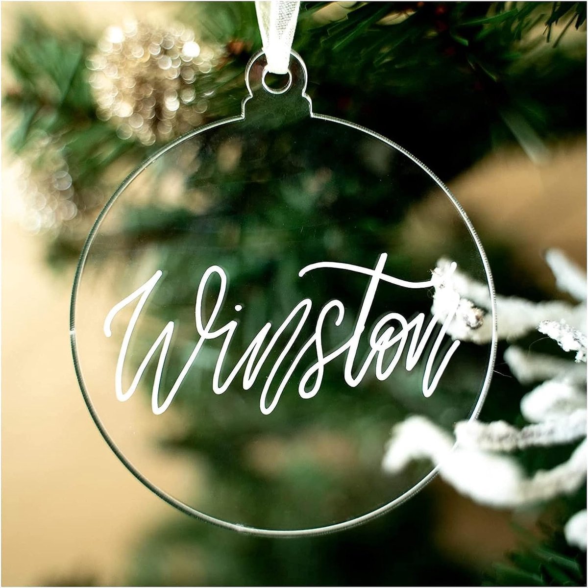 2023 Clear Ronde Acryl Kerst Ornament, DIY Bulk Blank Cirkel Lamp Xmas Bauble Tree Decoraties, Kous Naamlabel, Vakantie Tags, Momento, 18 Pack, 4 mm Extra Dik