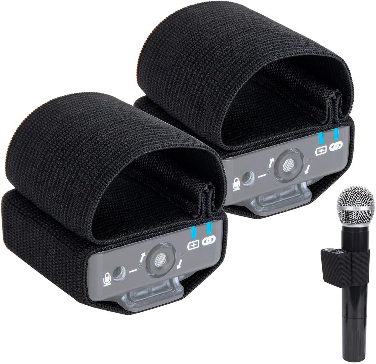 Handmicrofoon elastische hoes voor Rode Wireless Go 2, rode draadloze Pro elastische hoes accessoires voor spraak, interview camera, bruiloft handheld microfoon (2 stuks)