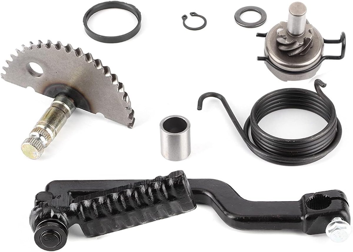 Kickstart Tandwielset, kickstart, tandwielset, bromfiets, start, motorfiets, bromfiets, kickstarter, hendel as, tandwiel voor GY6 scooter