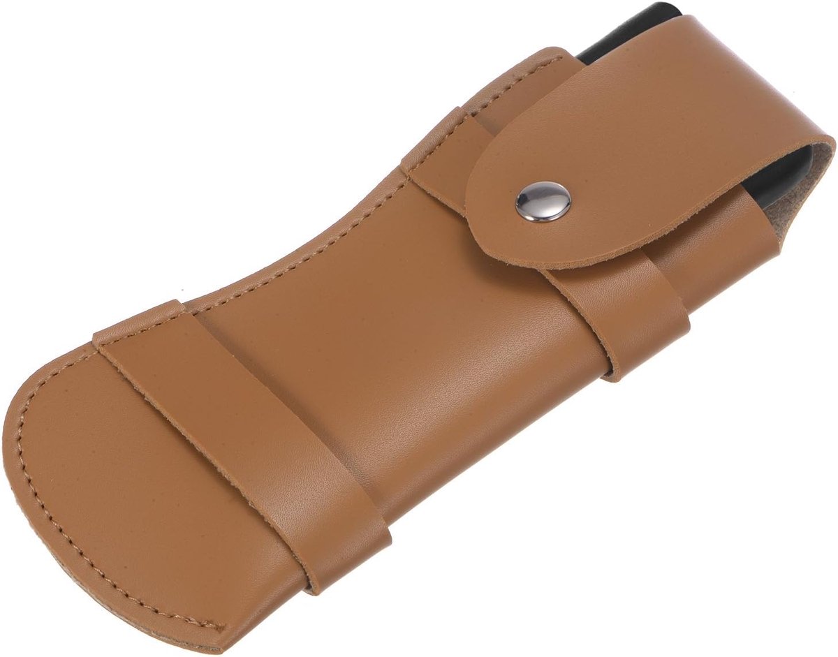 METERXITY Messentas voor riem, klapmeshoezen van PU-leer met riemlus, messenhouder voor outdoor-activiteiten, bruin